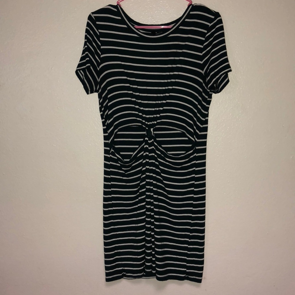 Forever 21 green and white T-shirt dress